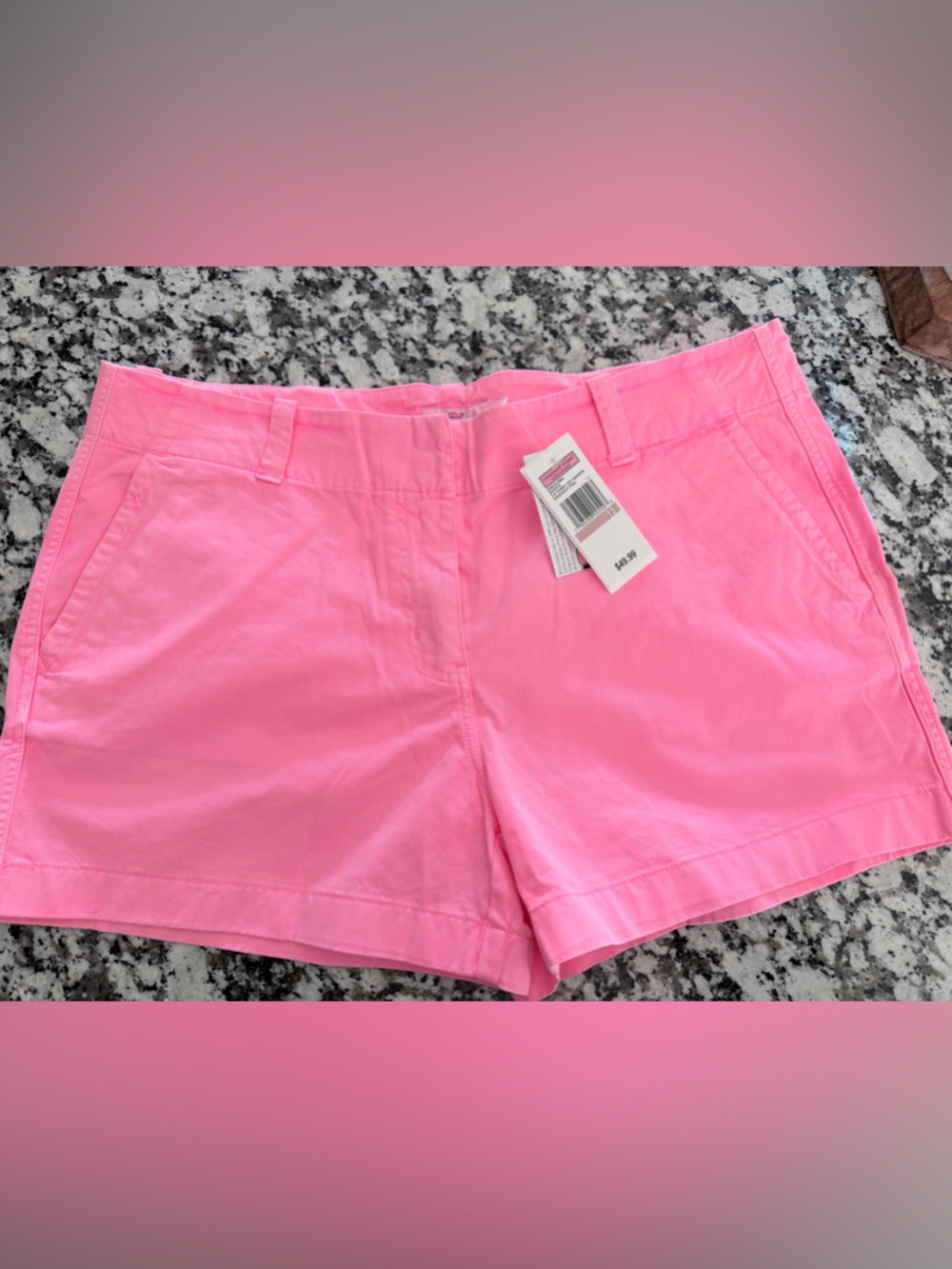 Vineyard Vines High-Rise Pink Chino Shorts